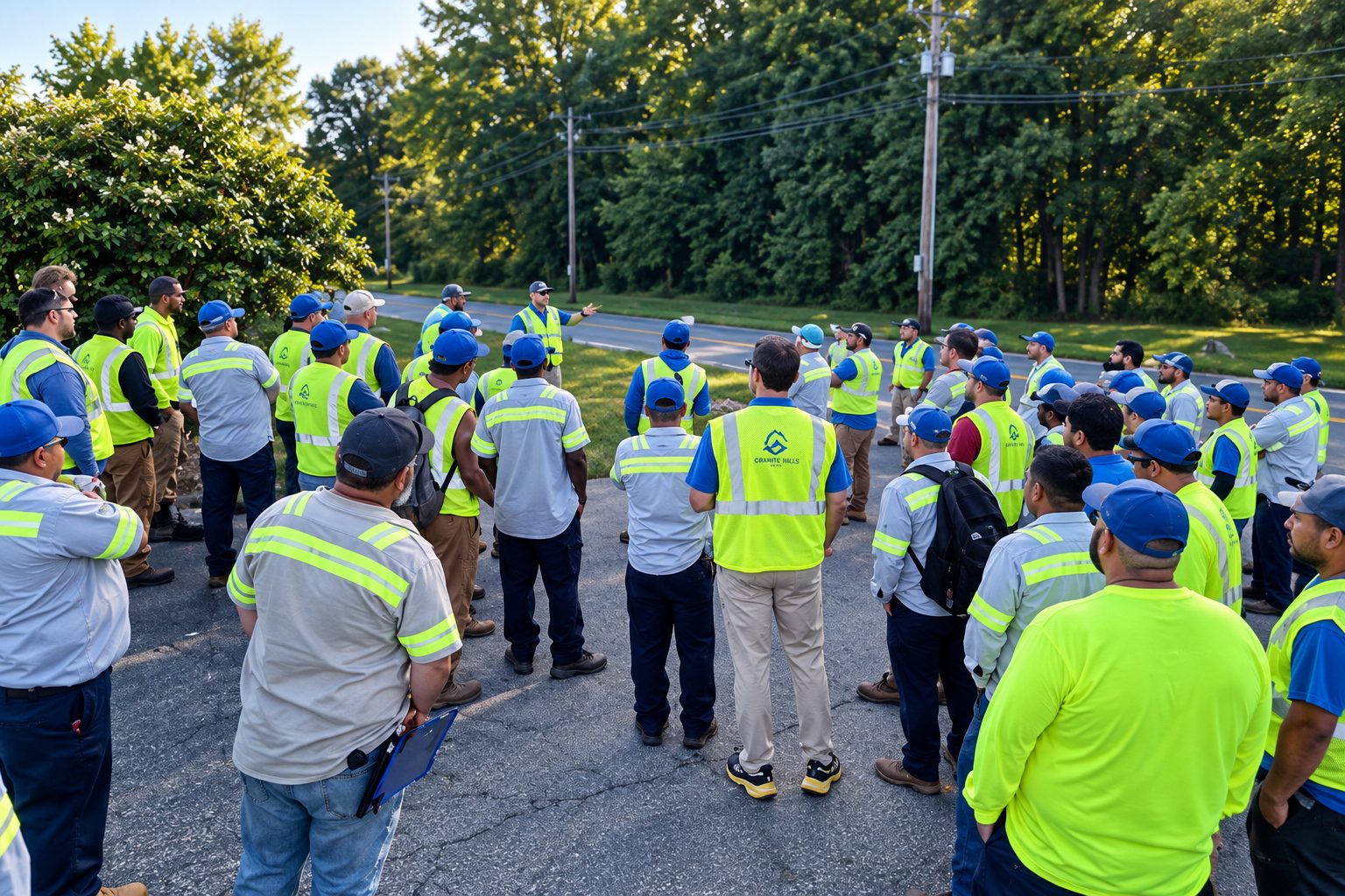 Granite Hills Group team briefing on site