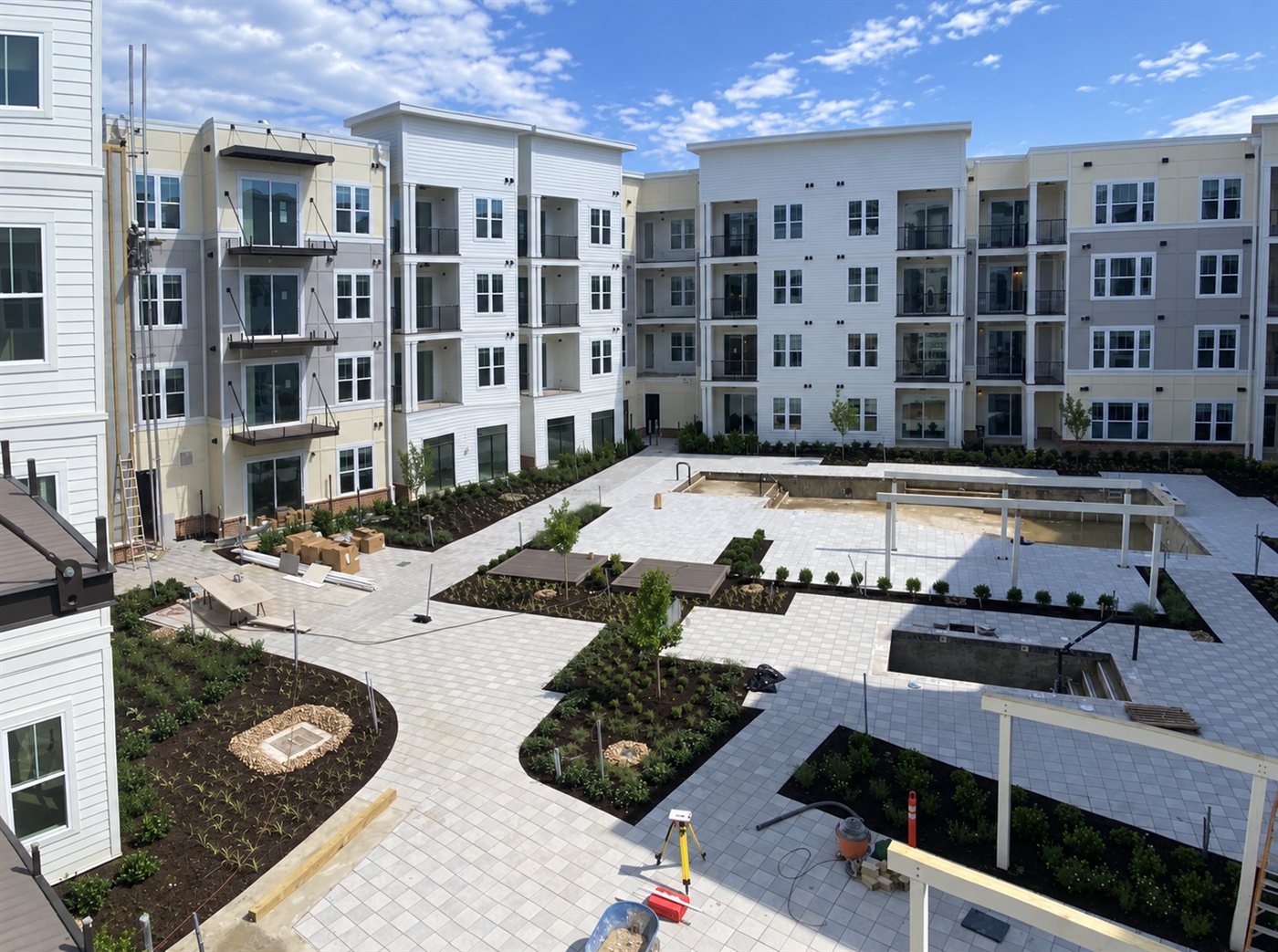 Landscape installation underway at a Richmond multifamily community